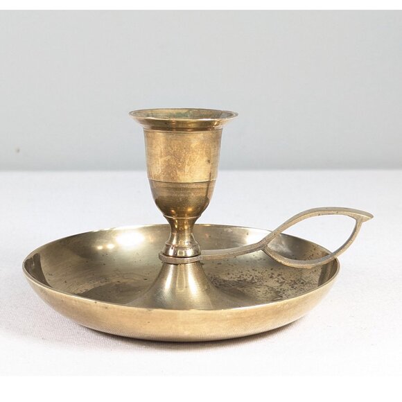 Vintage brass candlestick holder hand made in India, Florence Nightingale - Picture 1 of 5